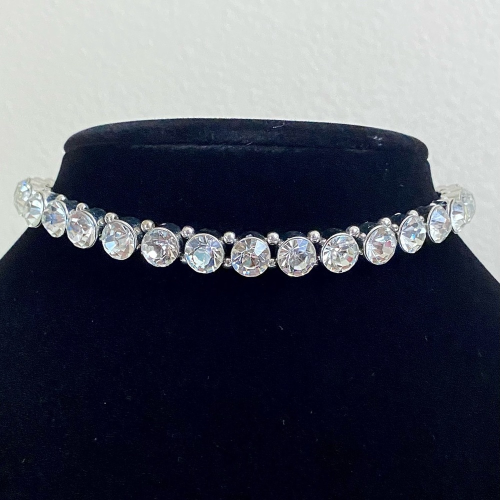 ✨ 2/$15 JEWELRY✨ Women's Silver Chunky Rhinestone Choker Necklace